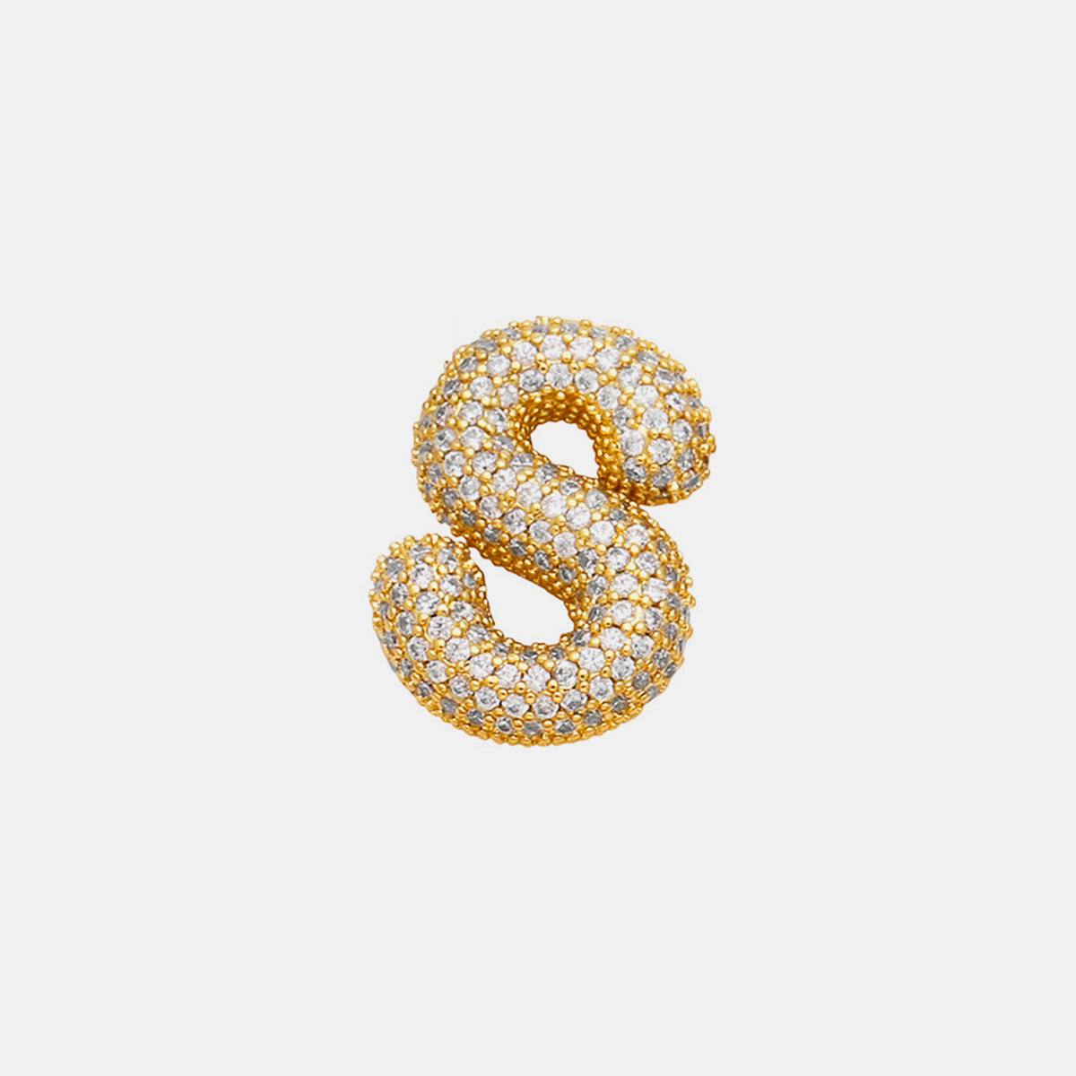 Inlaid Zircon Bubble Initial Pendant L-U