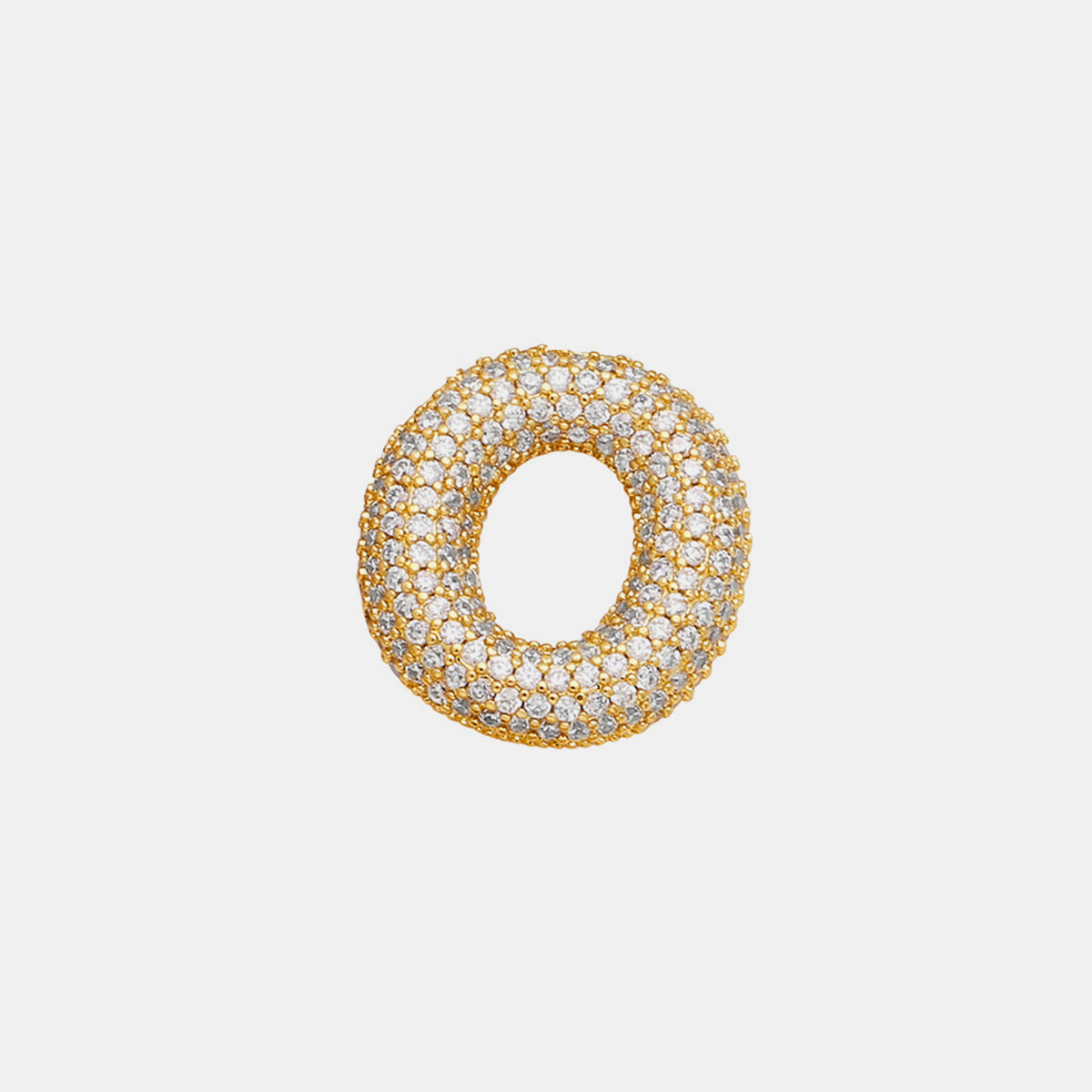 Inlaid Zircon Bubble Initial Pendant L-U