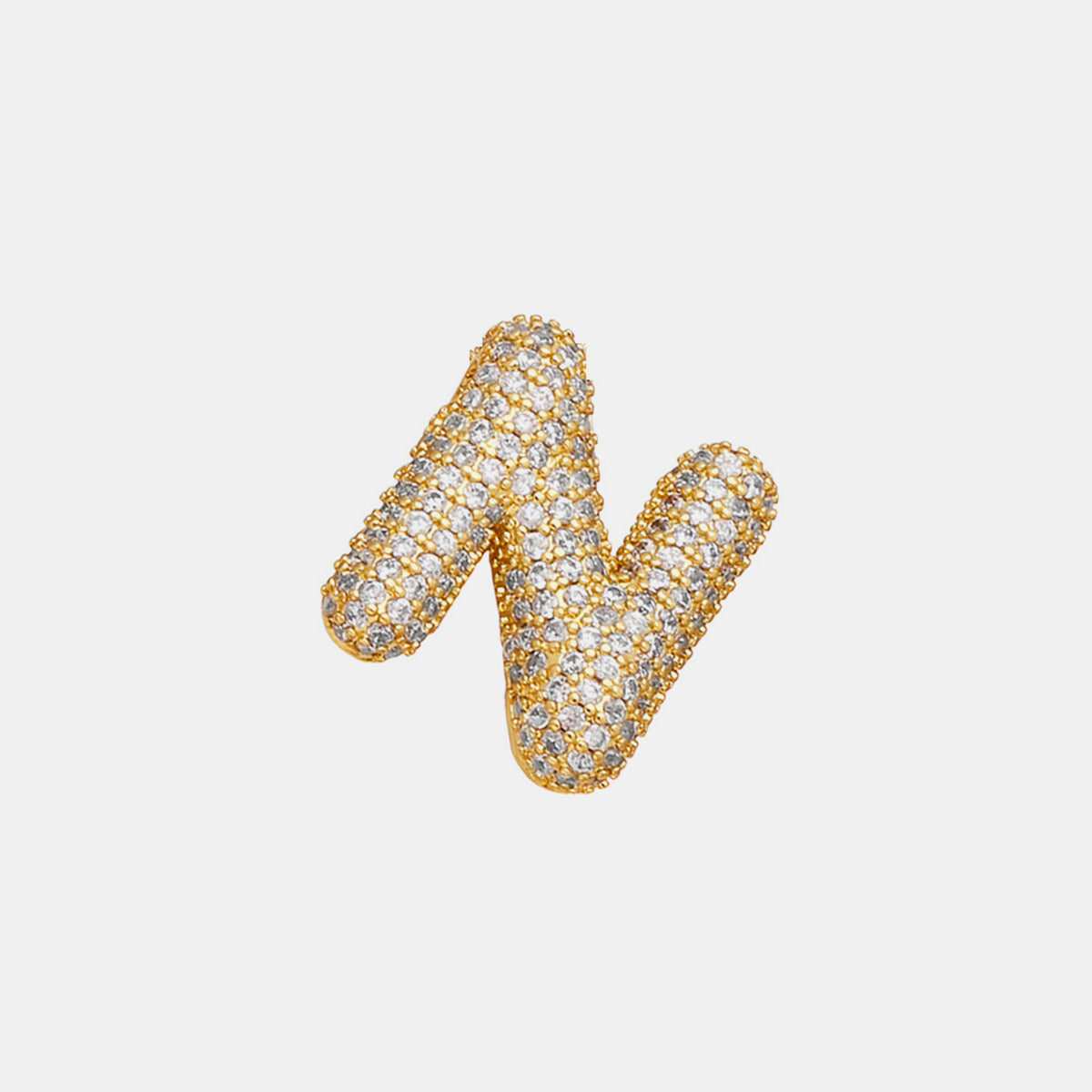 Inlaid Zircon Bubble Initial Pendant L-U