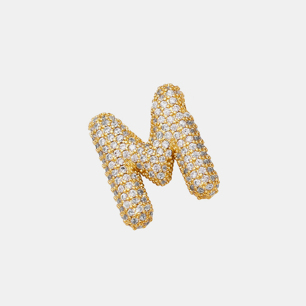 Inlaid Zircon Bubble Initial Pendant L-U