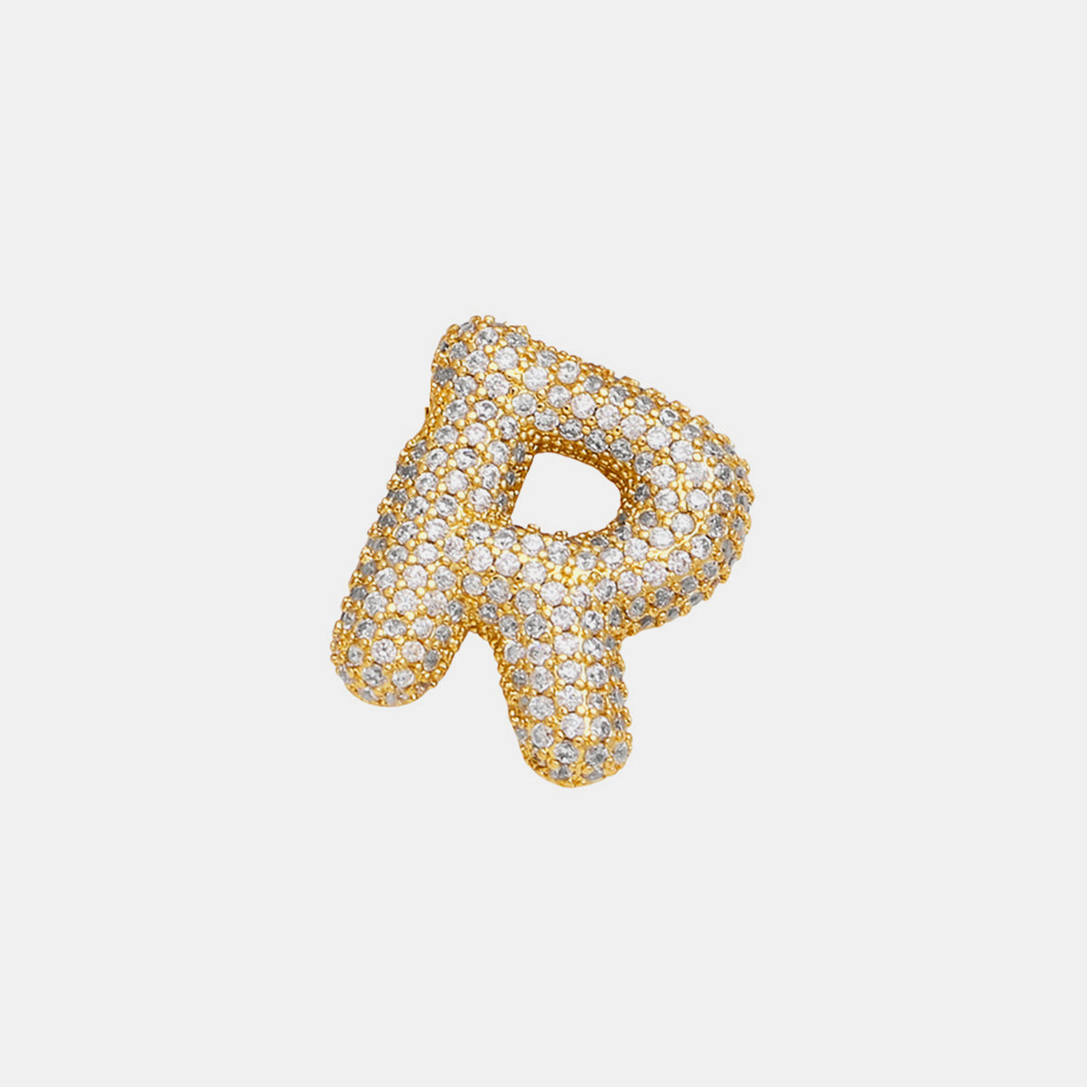 Inlaid Zircon Bubble Initial Pendant L-U