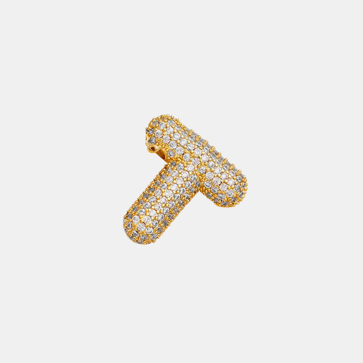 Inlaid Zircon Bubble Initial Pendant L-U